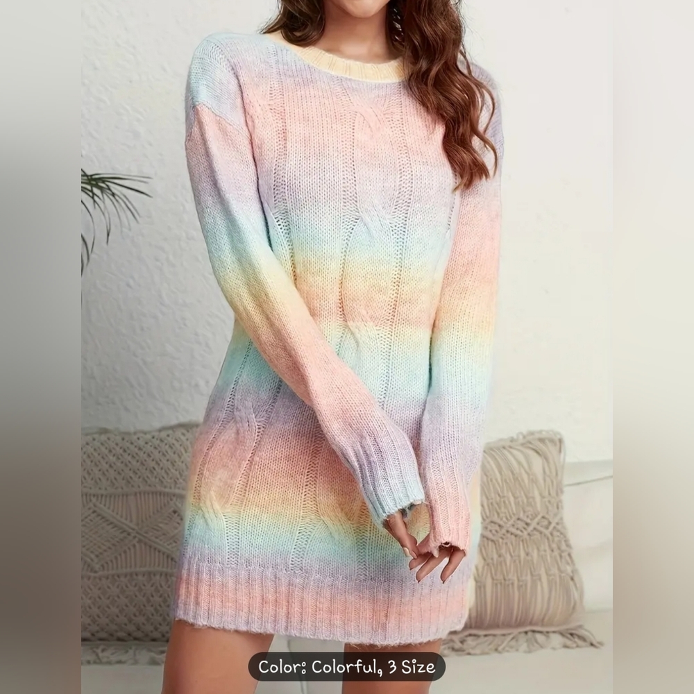 Rainbow 🌈  long knit dress, long sweater